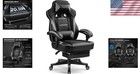 Gaming Chair With Footrest Ergonomic Big Tall Computer Chair 350lb Light Gray