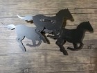 Metal Running Horses Or Ponies Wall  Plaque Country Mustang Farm Decor 