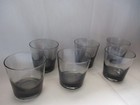 Vintage Cocktail Bar Glasses Smokey Classic Mod Cool Mcm Rocks Set 6 Glass Grey