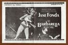 Barbarella Handbill  Theater Flyer Advertisement  1968 Jane Fonda  Vintage Retro