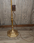 Vintage Antique Victorian Art Nouveau Curved Arm Bridge Floor Lamp Light Brass