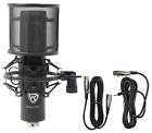 Rockville Rcm Pro Studio recording Condenser Microphone headphones cable case