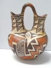 Antique Acoma Pueblo Indian Pottery Wedding Pot - Nice Old Patina  