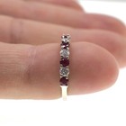 14k Solid White Gold Natural Ruby And Diamond Band Ring Size 4 5