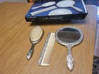Vintage Silver-plated Mirror Brush Comb Vanity Dresser 3 Piece Set