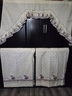 Vintage Rare Find  Goose  Blue Ribbon 3 Piece Set Kitchen Curtains Marmalade 