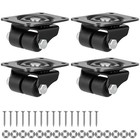 1 Inch Caster Wheels Set Of 4 Heavy Duty Low Profile Plate Swivel Casters  So   