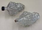 2 Vintage Glass Grape Cluster Shaped Vanity Wine Bottle Collectibles
