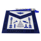 Masonic Past Master Lambskin Working Tools Apron -  Hand-embroidered Freemason