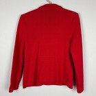 Talbots Red Sweater Blazer Jacket 100  Merino Wool Knit Large Preppy Academia