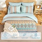 Boho Comforter Set - 7 Pieces Bed In A Bag  Bohemian Striped Queen Sage Green