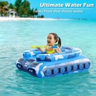 Inflatable Tank Pool Float With Mounted Water Cannon For Adults And Kids Summer