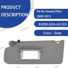 Left Driver Side Sun Visor W  Light For 2009-2015 Honda Pilot 83280szaa01za