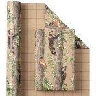  Kraft Christmas Wrapping Paper Roll  Mini 17 In X 16 4 Ft Forest Brown Bear