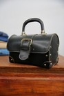 Vintage Physicians Black Leather Medical Doctor Travel Bag Small Satchel Case
