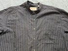 Vintage Scully Shirt Mens Large Western Cowboy Band Collar Stripe Button Up 90s