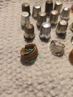 Vintage Metal Sewing Thimbles rings Mixed Metals Various Sizes Lot Of 19