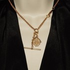 Antique Victorian Gold Filled 17 5  Watch Chain Necklace Locket Fob 25g