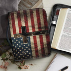 Bible Cover Case American Flag Cross Leather With Bookmark Church Bag