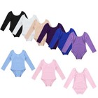 Girls Ballet Leotards Kids Gymnastics Long Sleeve Bodysuit Dancewear Costumes