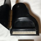 Enesco 1982 Music Box Black Baby Grand Piano With Bench Plays Nocturne By Chopin