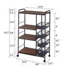 Rolling Kitchen Island Trolley Cart Storage Shelf Drawers Basket Anti-collision