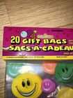 New  Unique 20 Count  Emoji Happy Smile Face party Loot  Treat Bags With Ties