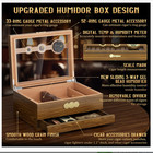 Glass Top Cigar Humidor Desktop Case Digital Hygrometer Humidifier Accessories