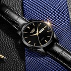 Men s Watch Quartz Luminous Date Dial Waterproof Leather Business Man Wristwatch