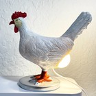 Chicken Lamp Usb Night Light White Hen Egg Light Bedside Office Handmade 6  