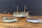 Pre 1900 Uberlacker Uebelacker Tinplate 3 German Navy Ships -- Extremely Rare 
