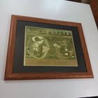 Vtg Blaeu Wall Map Nova Totivs Terrarvm Oak Frame World Map Gold Foil Art Clean