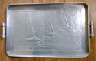Vintage Large Tray Arthur Armour Aluminum Mid Century W geese 17    X 11 5   