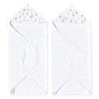 Adorable 2-pack Hooded Baby Bath Towels - Super Soft Cotton Terry  Floral Design