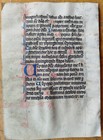 Original Manuscript Leaf On Vellum Prayerbook Fine Initials  f  - 1450