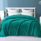 Teal King Size Fleece Blanket 90x104  Soft Jacquard Flannel  Warm All Seasons