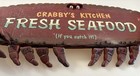 Handmade Wooden Vintage Seafood Sign    crabby   s Kitchen    18x7    Hanging Sign 
