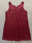 Vintage Vanity Fair Nightgown Chemise Women s Xl Maroon Floral Appliqu   Pullover