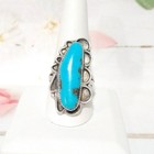 Women s Ring Vintage Navajo Native American Turquoise 925 Sterling Silver 10 75