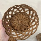 Vintage Lot 4 Wicker Woven Wall Hanging Baskets Storage Serving Boho Art Design