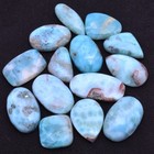 14 Pcs Natural Larimar 18mm-30mm Mix Cabochon Untreated Glossy Loose Gemstones