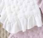 Pottery Barn Kids European Linen Ruffle Baby Toddler Quilt   White