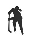 A r Female Hockey Player Silhouette Magnet   Decal  2 In 1 Bumper Sticker Girl