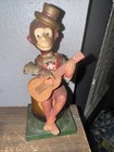 Vintage Celluloid Wind Up Banjo Playing Monkey Made In Occupied Japan