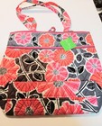 New Vera Bradley Cheery Blossoms Tote Interior Panel Pockets  Solid Base In Tote