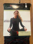 Women s Cuddl Duds Xl Black Striped Long Sleeve Crew Softwear Stretch Nwt