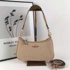 New Coach Teri 2way Shoulder Bag Crossbody Straw leather Latte Cr350