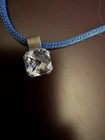 Sterling Silver 925 Charm Pendant Necklace  Blue Nylon Cord  Lobster Clasp