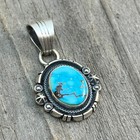 Kingman Turquoise Pendant Sterling Silver Marita Benally Navajo 737