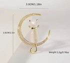 Cat Pin Brooch Moon New Fashion Jewelry Fast Free Ship 1 5 Inch